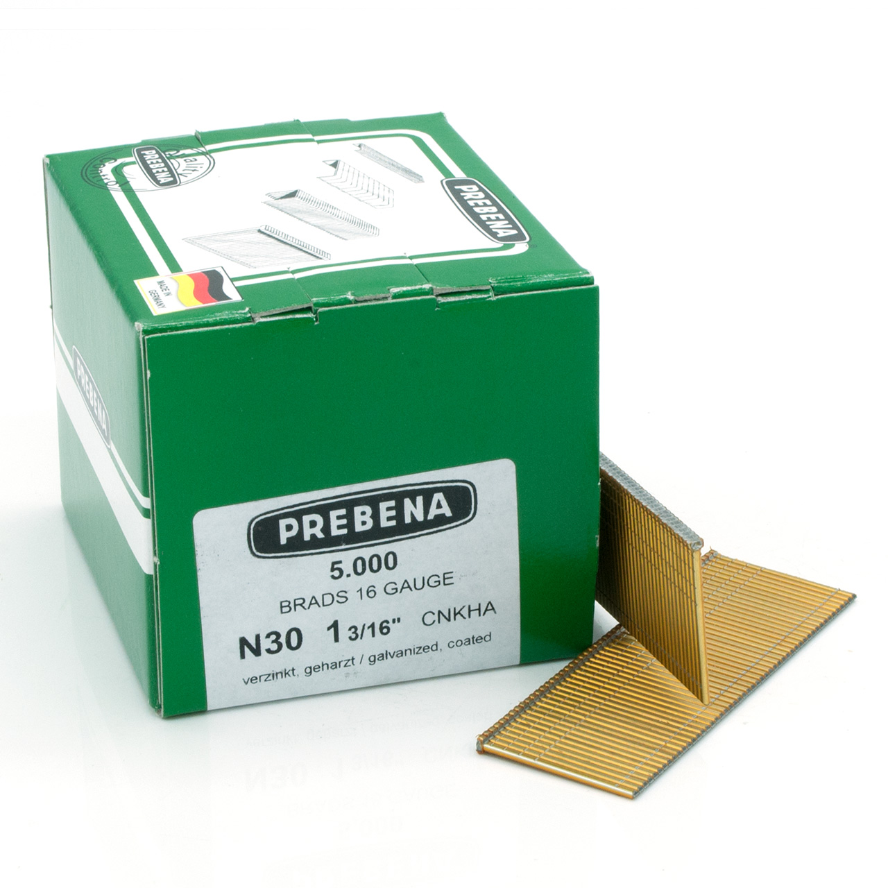 N30CNKHA Stauchkopfnägel (Brads) verzinkt geharzt