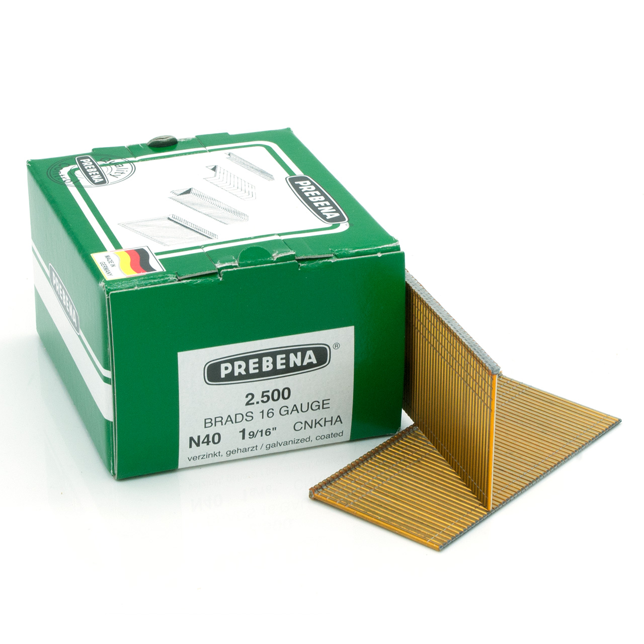 N40CNKHA Stauchkopfnägel (Brads) verzinkt geharzt