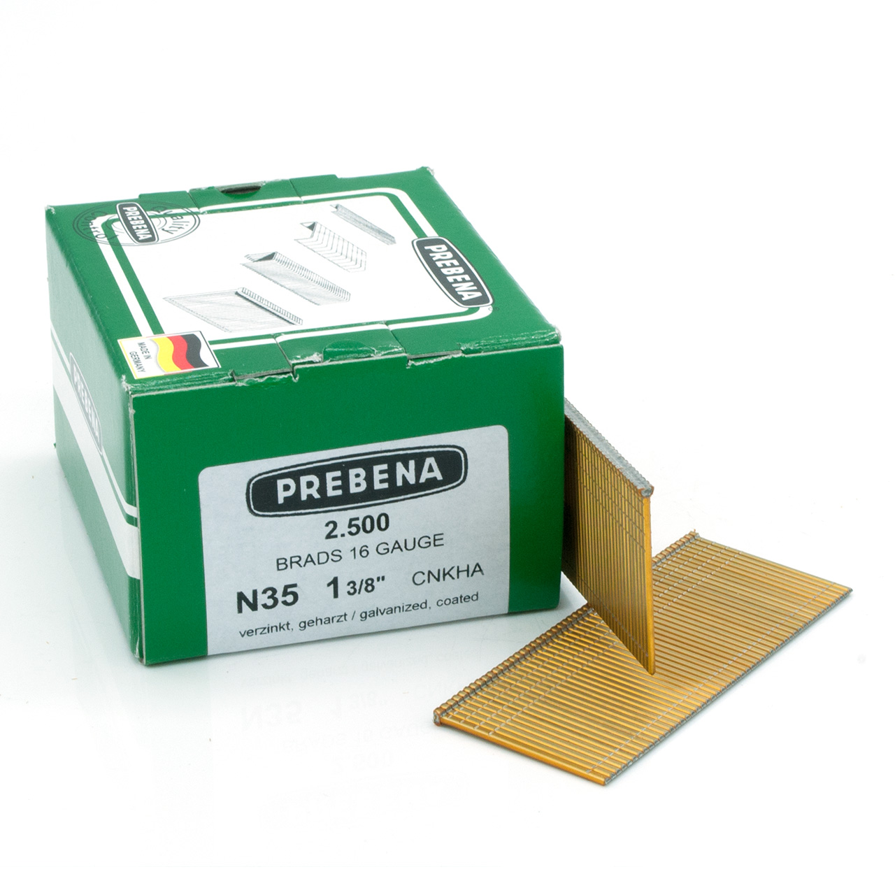 N35CNKHA Stauchkopfnägel (Brads) verzinkt geharzt