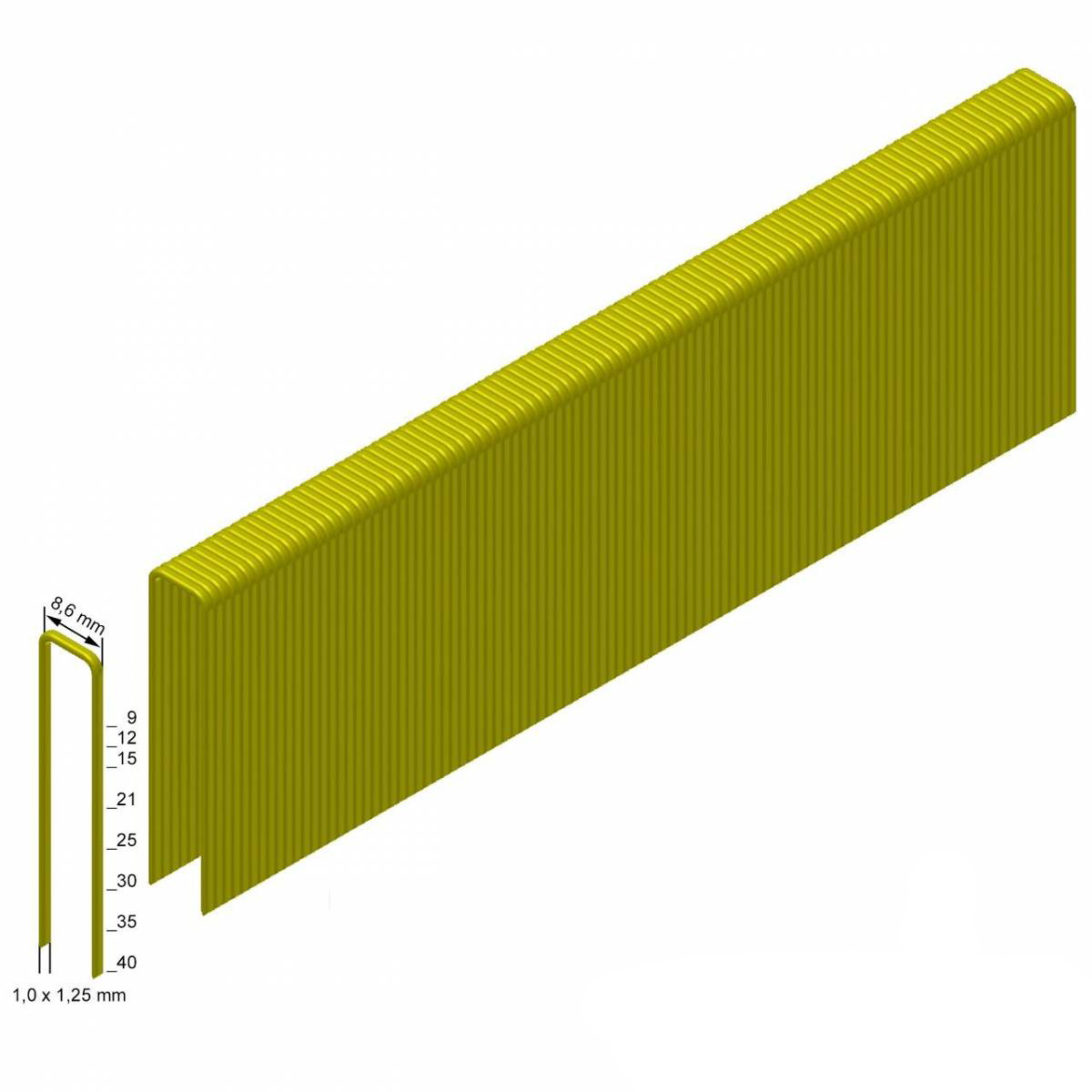 H25CRFHA Heftklammern rost- & säurebeständig geharzt