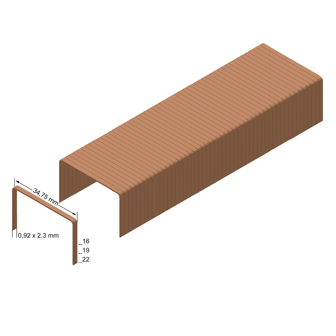 B19CLF Heftklammern verbronzt