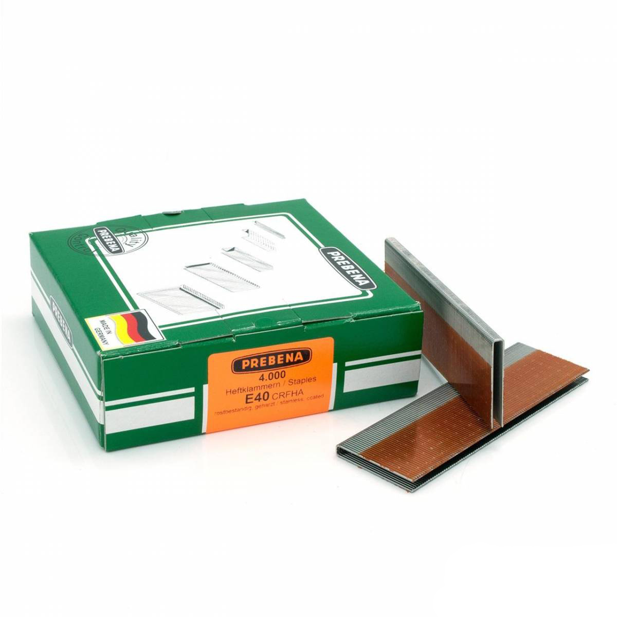 E40CRFHA Heftklammern rost- & säurebeständig geharzt