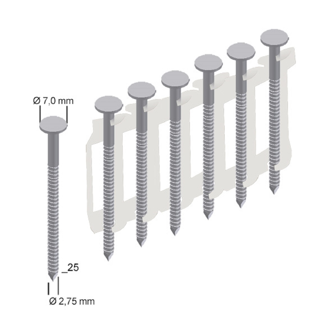 CNH28/25RFRI Haftennägel rost- & säurebeständig Ringschaft