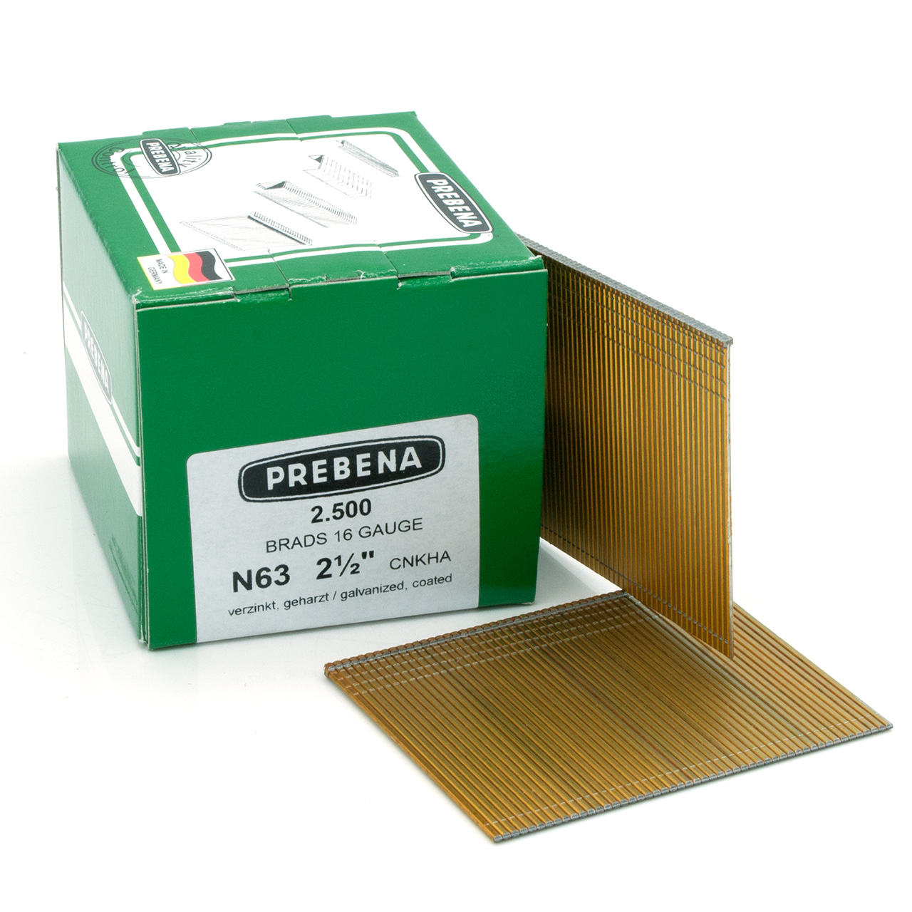 N63CNKHA Stauchkopfnägel (Brads) verzinkt geharzt